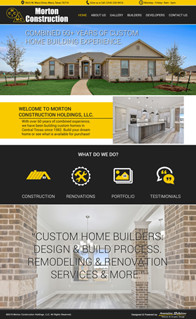 Waco Texas Website Design - Morton Construction