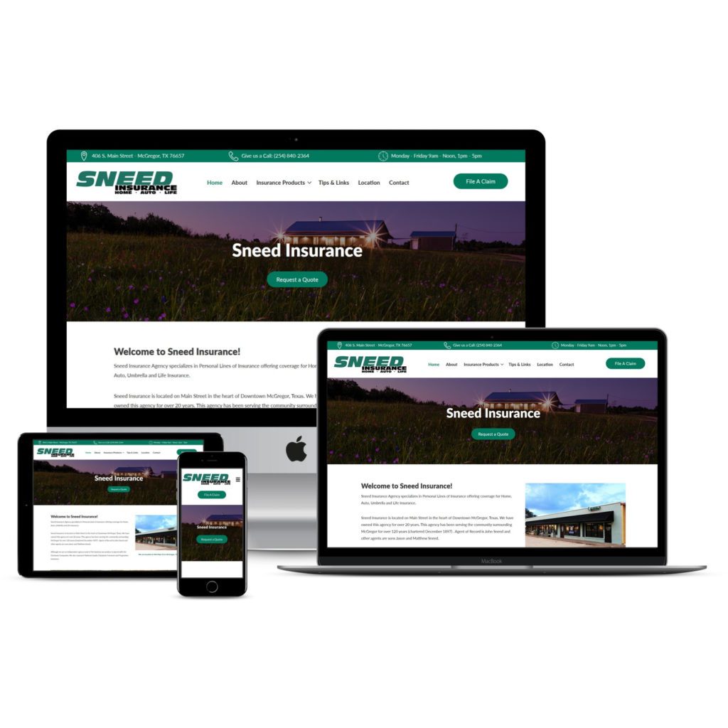 Innovative Solutions Website & Graphic Design Waco Sneed Insurance Web Design